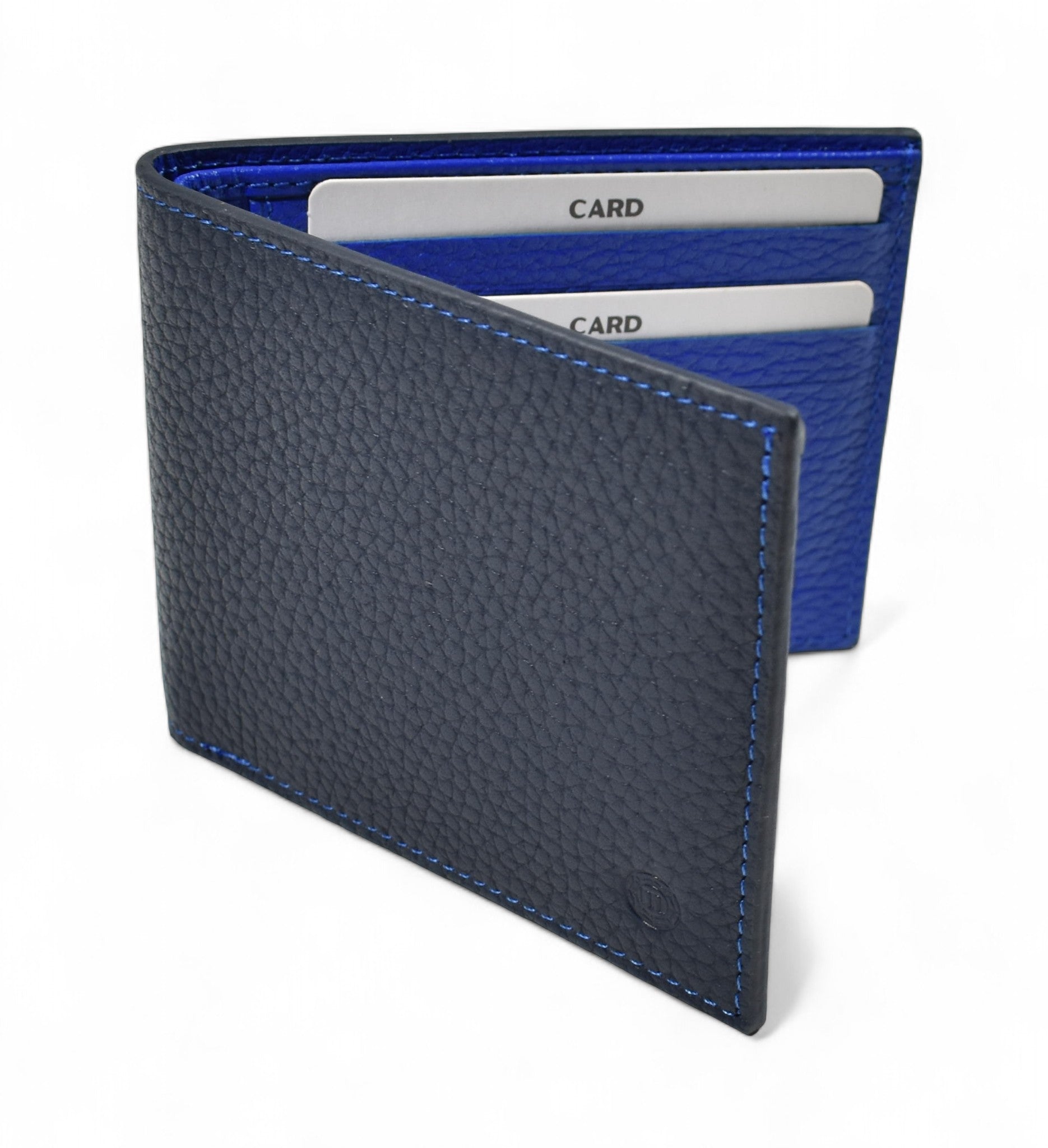 Marcello navy leather wallet.