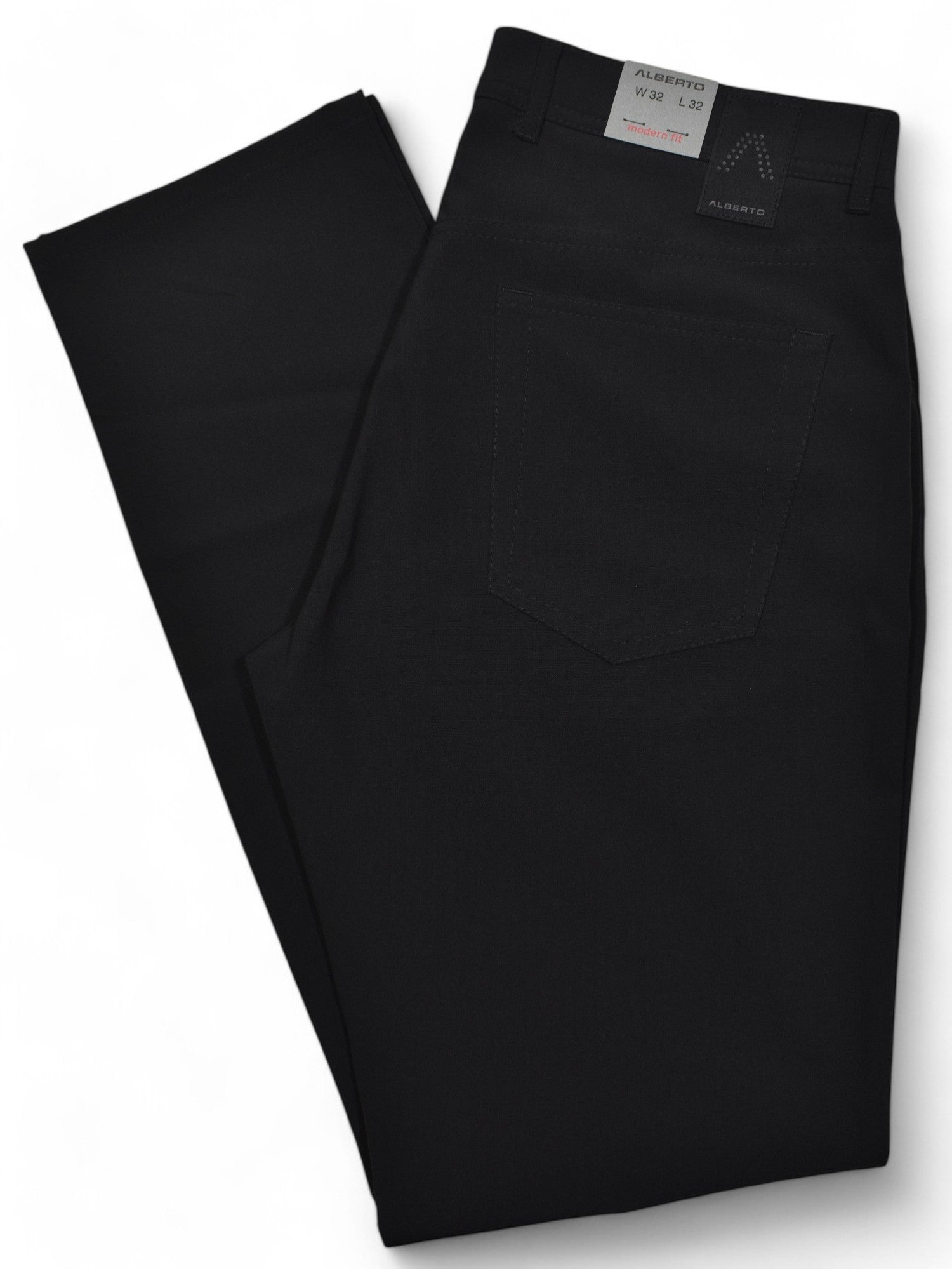 Boasting the Alberto Ceramica fabric that is both functional and dressy, in a 5 pocket jean model. Modern fit, slightly slimmer leg, shorter rise and slightly increased waist. 