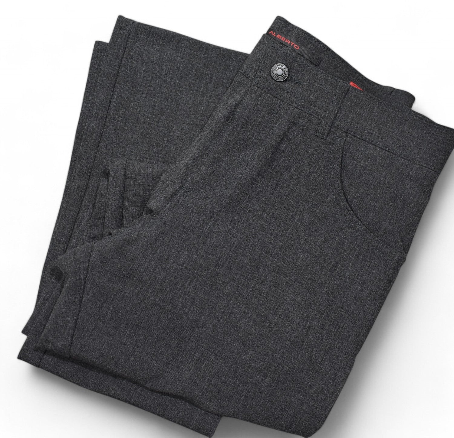 Boasting the Alberto Ceramica fabric that is both functional and dressy, in a 5 pocket jean model. Modern fit, slightly slimmer leg, shorter rise and slightly increased waist. 