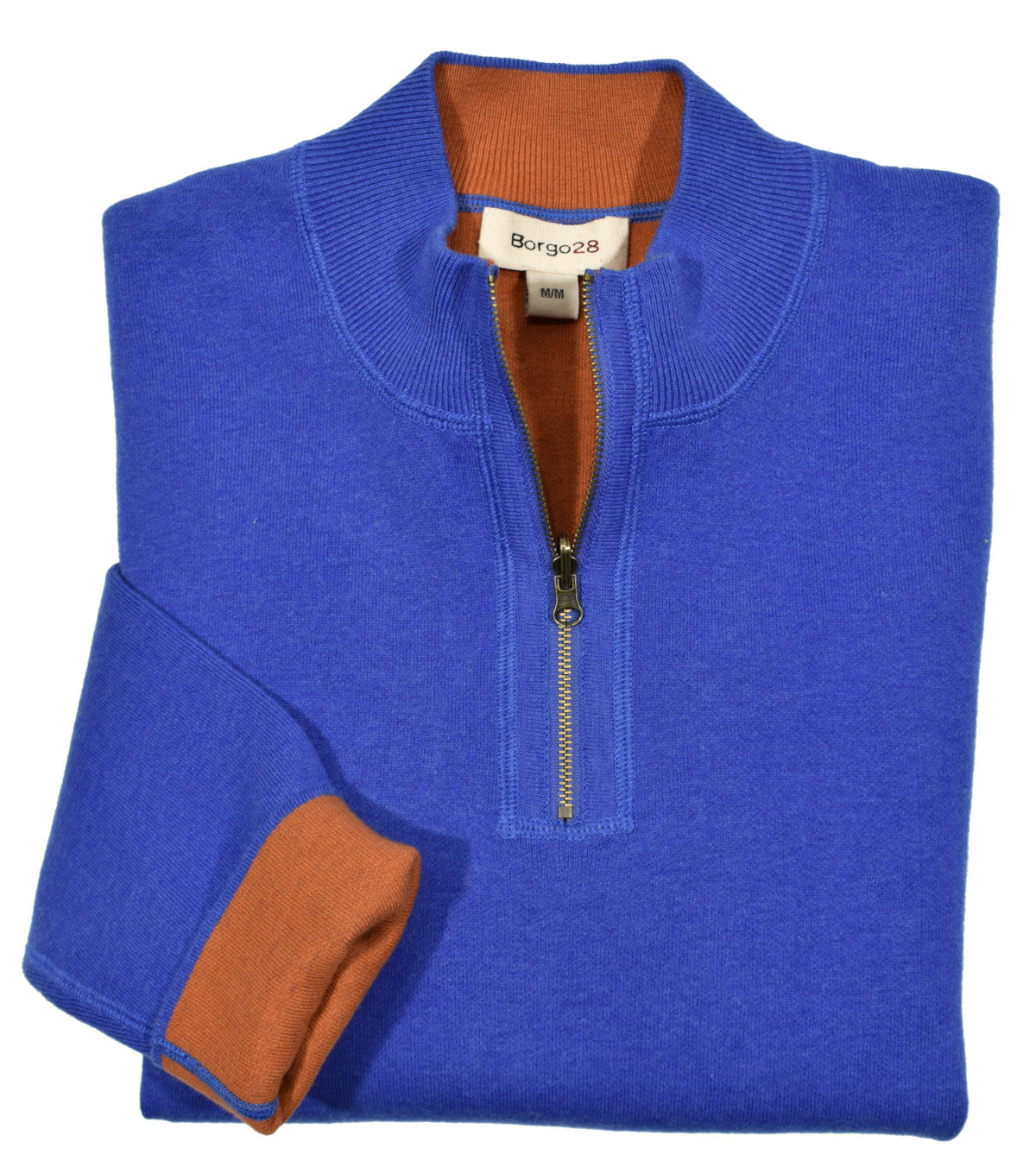 This ZB361 Cotton Cashmere Reversible is crafted from luxurious cotton and cashmere yarns for an exceptionally soft and comfortable feel. Contemporary raised welted seams in a contrast color give this stylish piece a modern edge. Plus, the classic zip mock model, cool open sleeve and open waist make this a timeless and versatile piece!  Reversible Colors:  Royal reverses to Mango  Navy reverses to Hunter