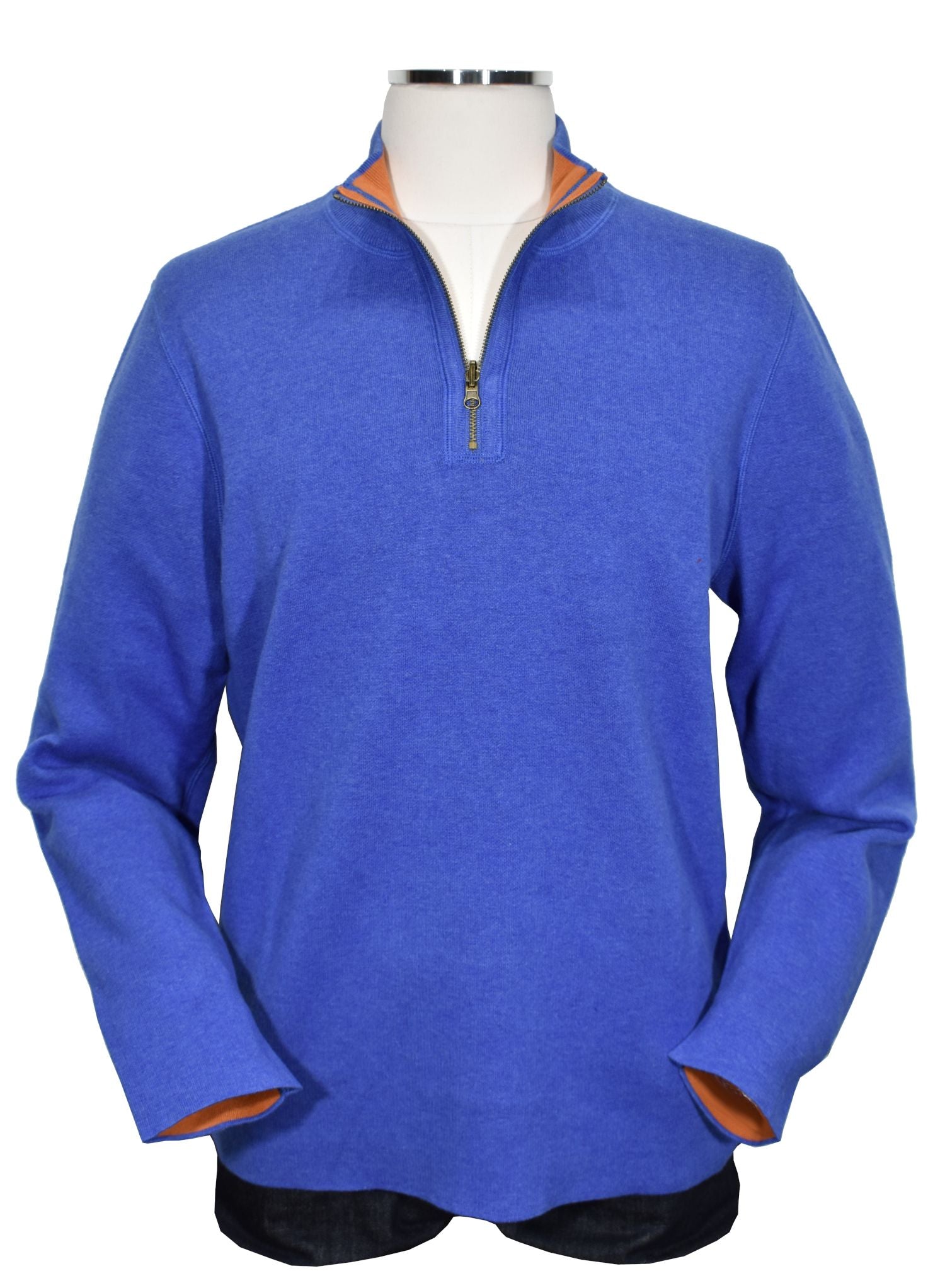 This ZB361 Cotton Cashmere Reversible is crafted from luxurious cotton and cashmere yarns for an exceptionally soft and comfortable feel. Contemporary raised welted seams in a contrast color give this stylish piece a modern edge. Plus, the classic zip mock model, cool open sleeve and open waist make this a timeless and versatile piece!