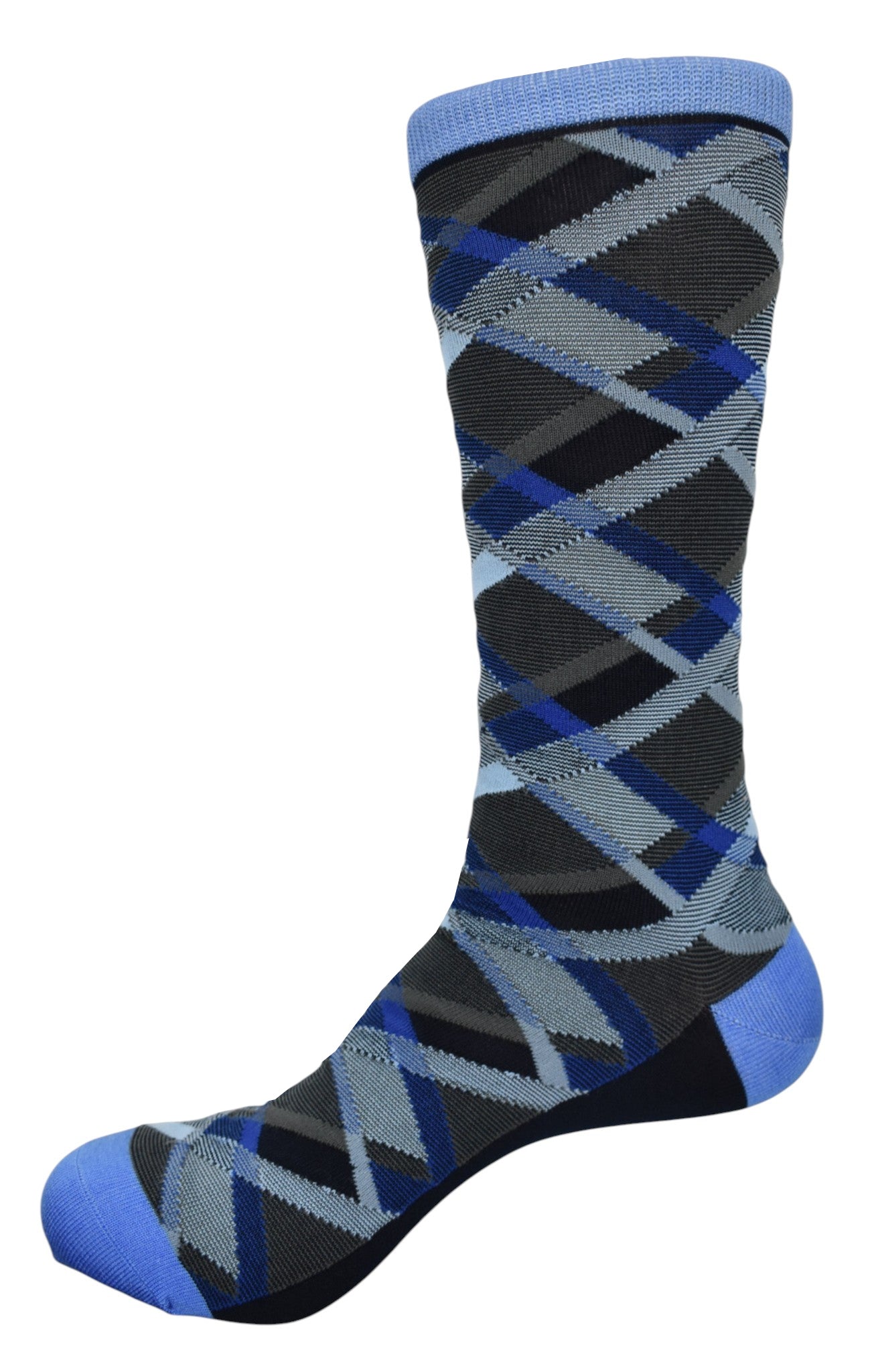 Marcello blue navy diagonal socks.