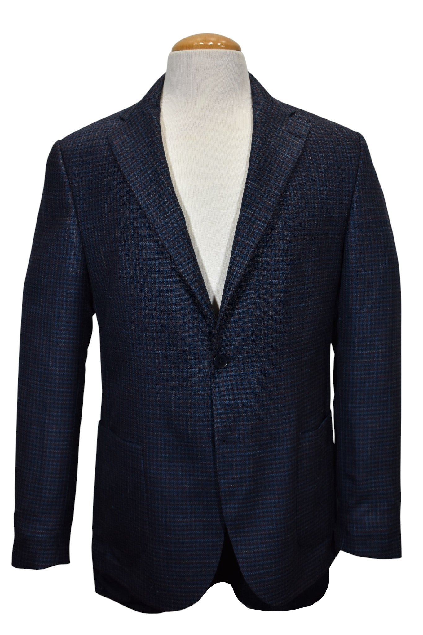 Cerruti Italy plaid navy sport coat.