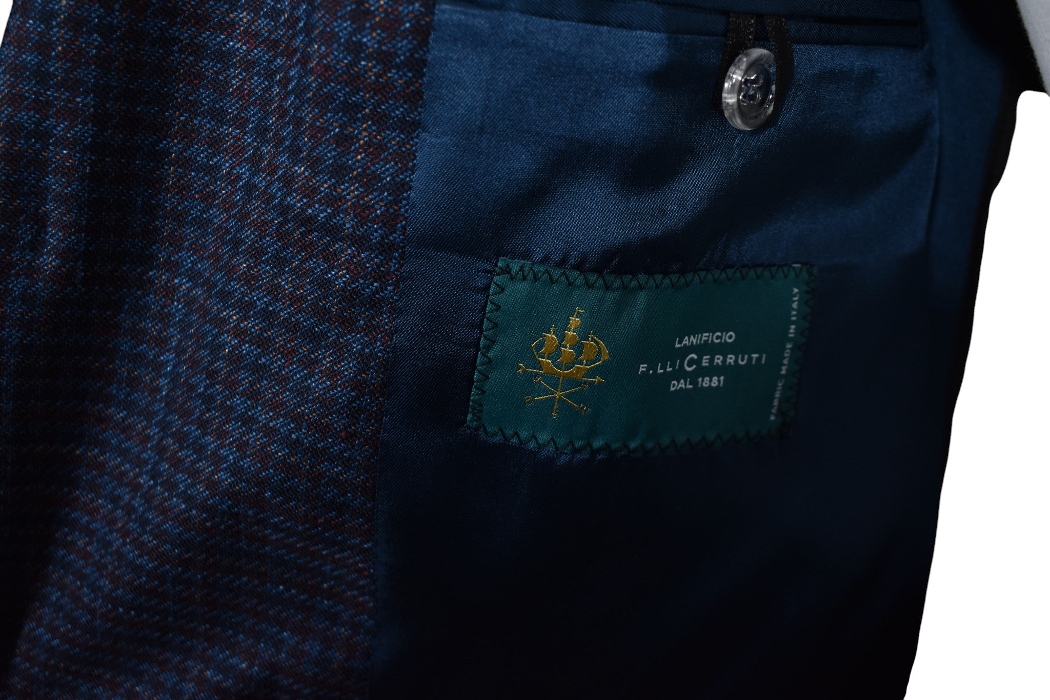 Cerruti Italy plaid navy sport coat.