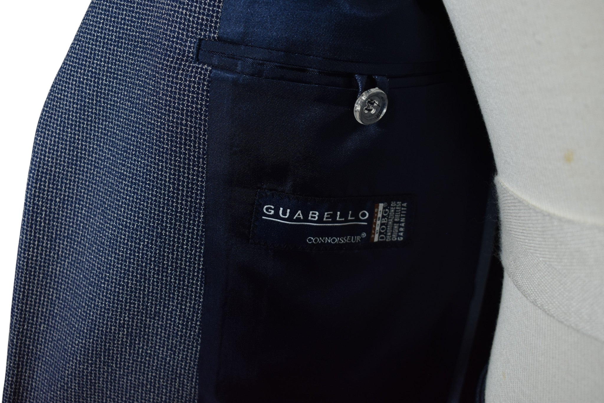 Navy fine grid Italian sport coat.