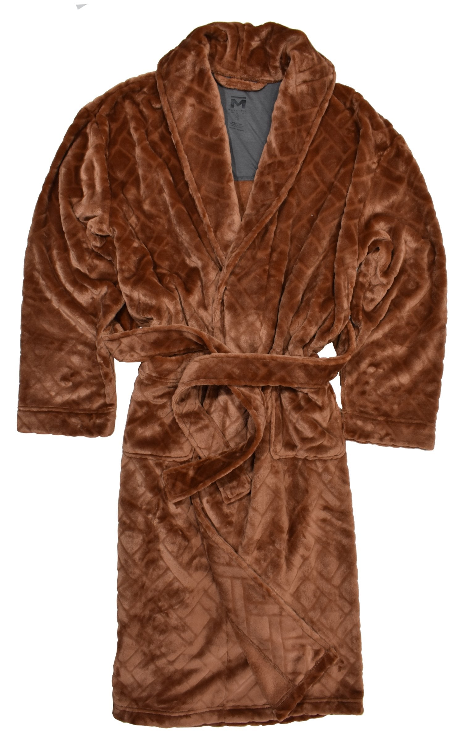 Wrap yourself in luxurious comfort with a Majestic Plush Copper Jacquard Robe, brought to you by Marcello. Made from microfiber in a medium weight, this robe is unbelievably soft and comfortable, perfect for lounging at home. You won't want to take it off, and your family members might even try to steal it from you.