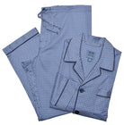 Majestic rich navy and medium blue pattern on soft cotton in a classic pajama model. Pajama by Marcello.