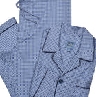 Majestic rich navy and medium blue pattern on soft cotton in a classic pajama model. Pajama by Marcello.