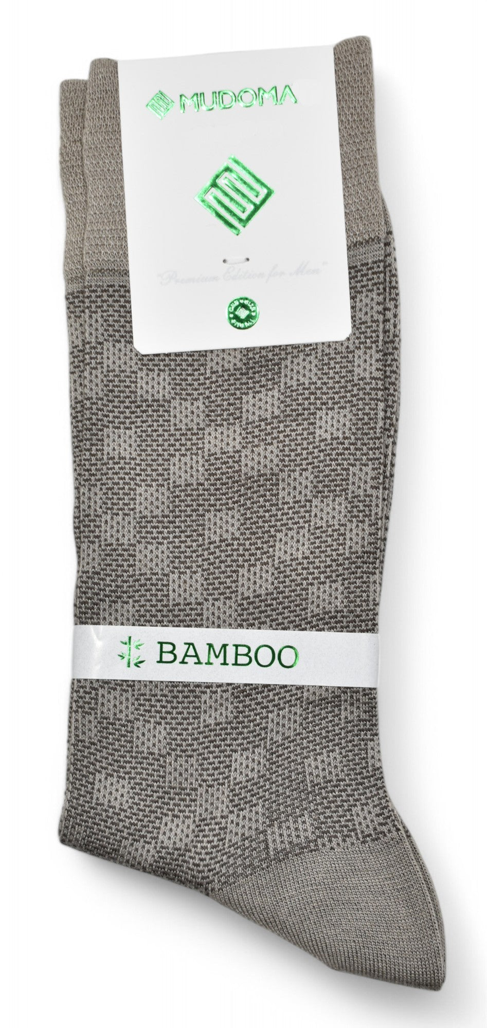Unleash the ultimate comfort and style with the Marcello Bamboo Elite Tan Check Sock!