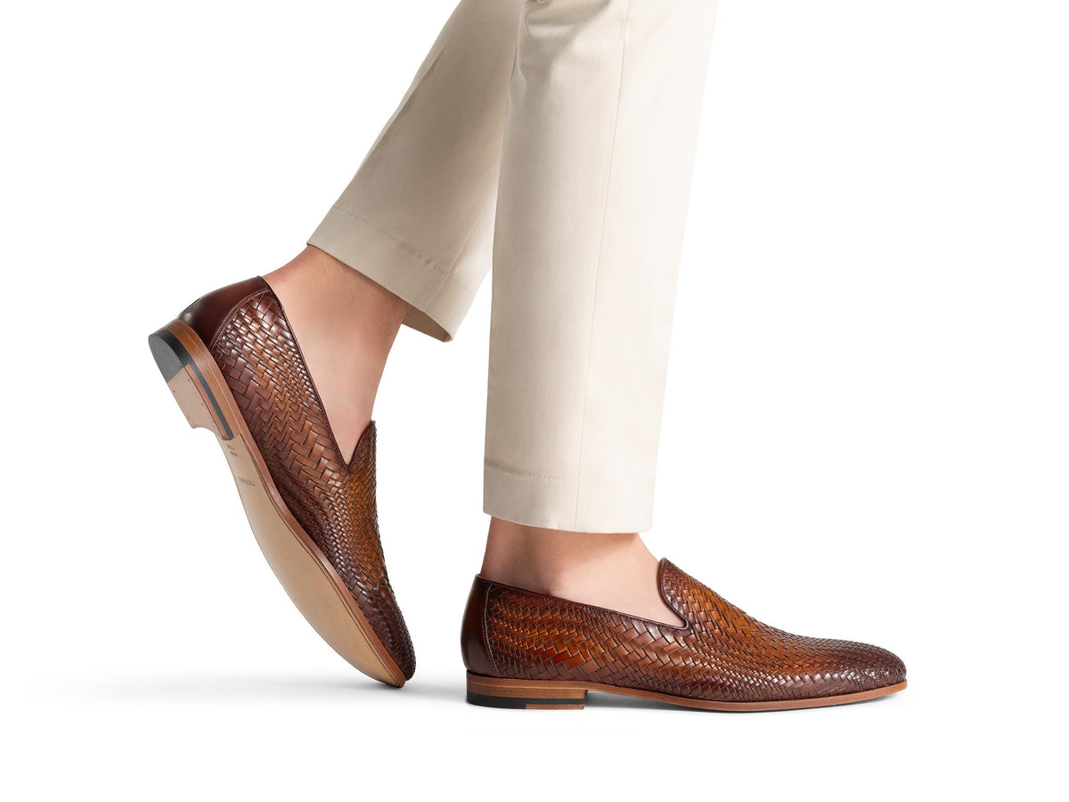 Magnanni hand woven slip on shoes.