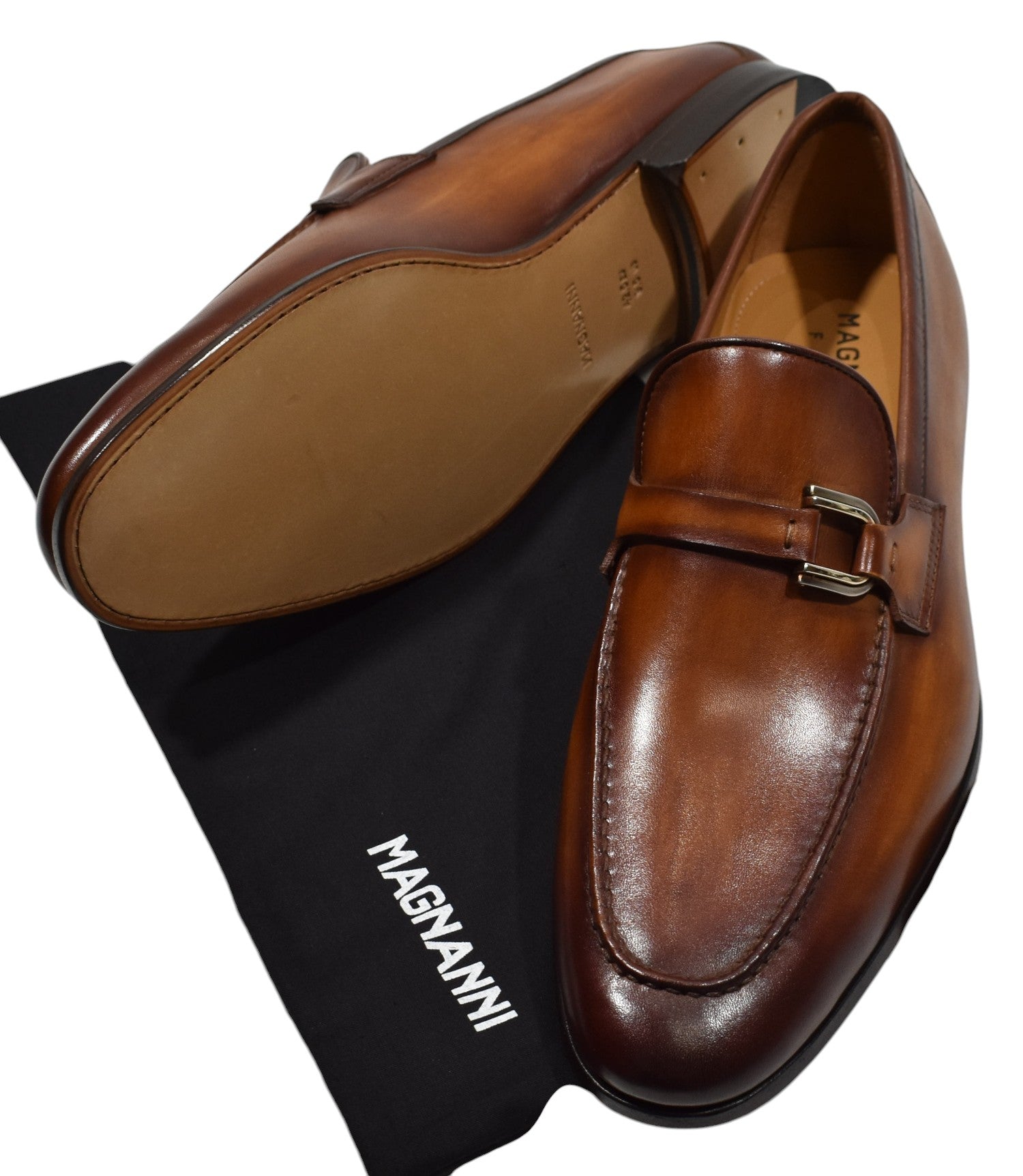 The classic dress shoe with buckle model in a rich burnished leather is perfect for dress but certainly looks great with a pair of jeans.