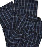 Stay comfy and chic in our ZM1904 Black Plaid Pajamas! This classic plaid style is always elegant, while its soft cotton fabric keeps you cozy. With a button-front top, drawstring and stretch waistband pants, you'll enjoy a relaxed, classic fit. Look good and feel great with this timeless pajama set!