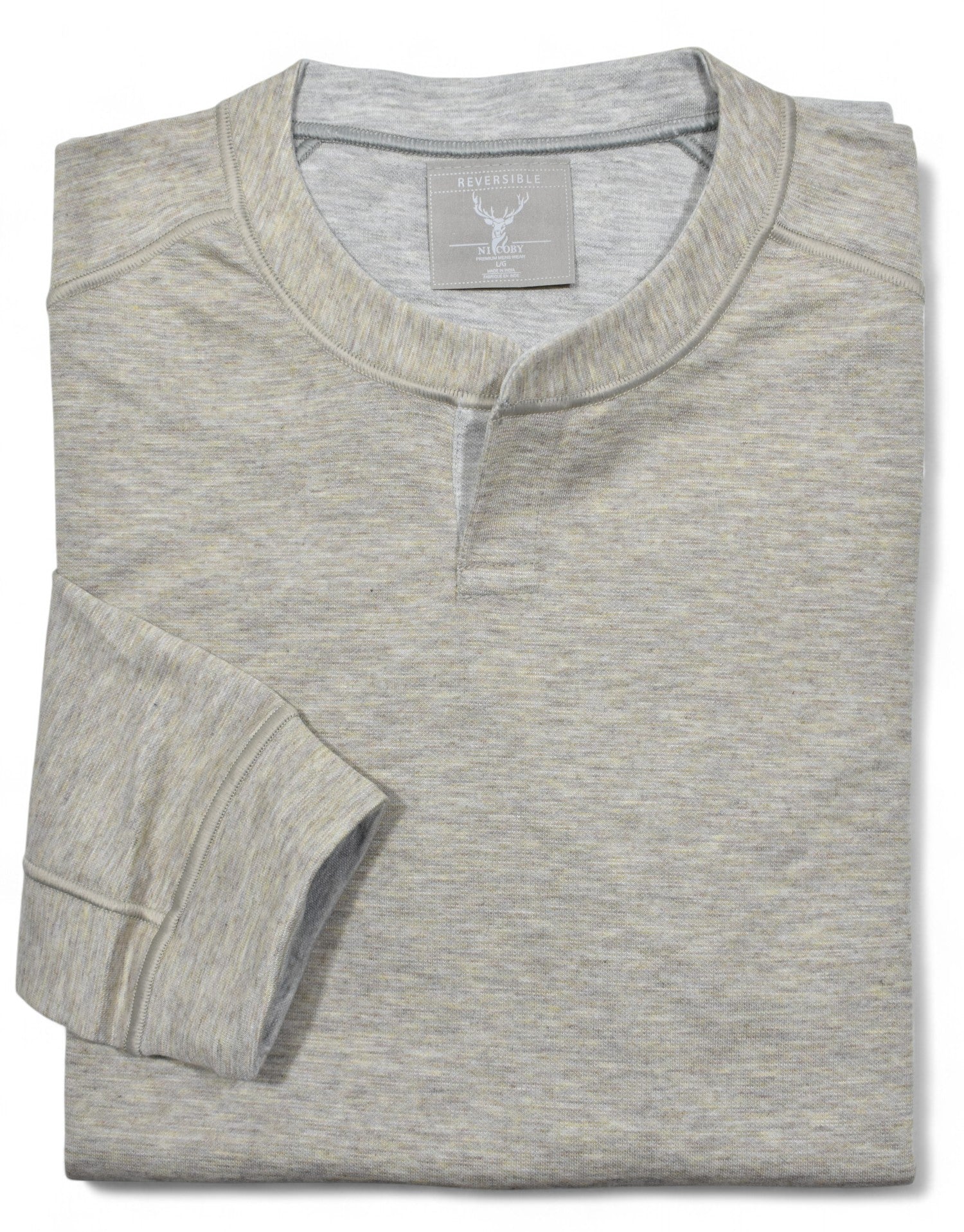 Stay versatile with our ultra-soft, lightweight reversible pullover by Marcello.