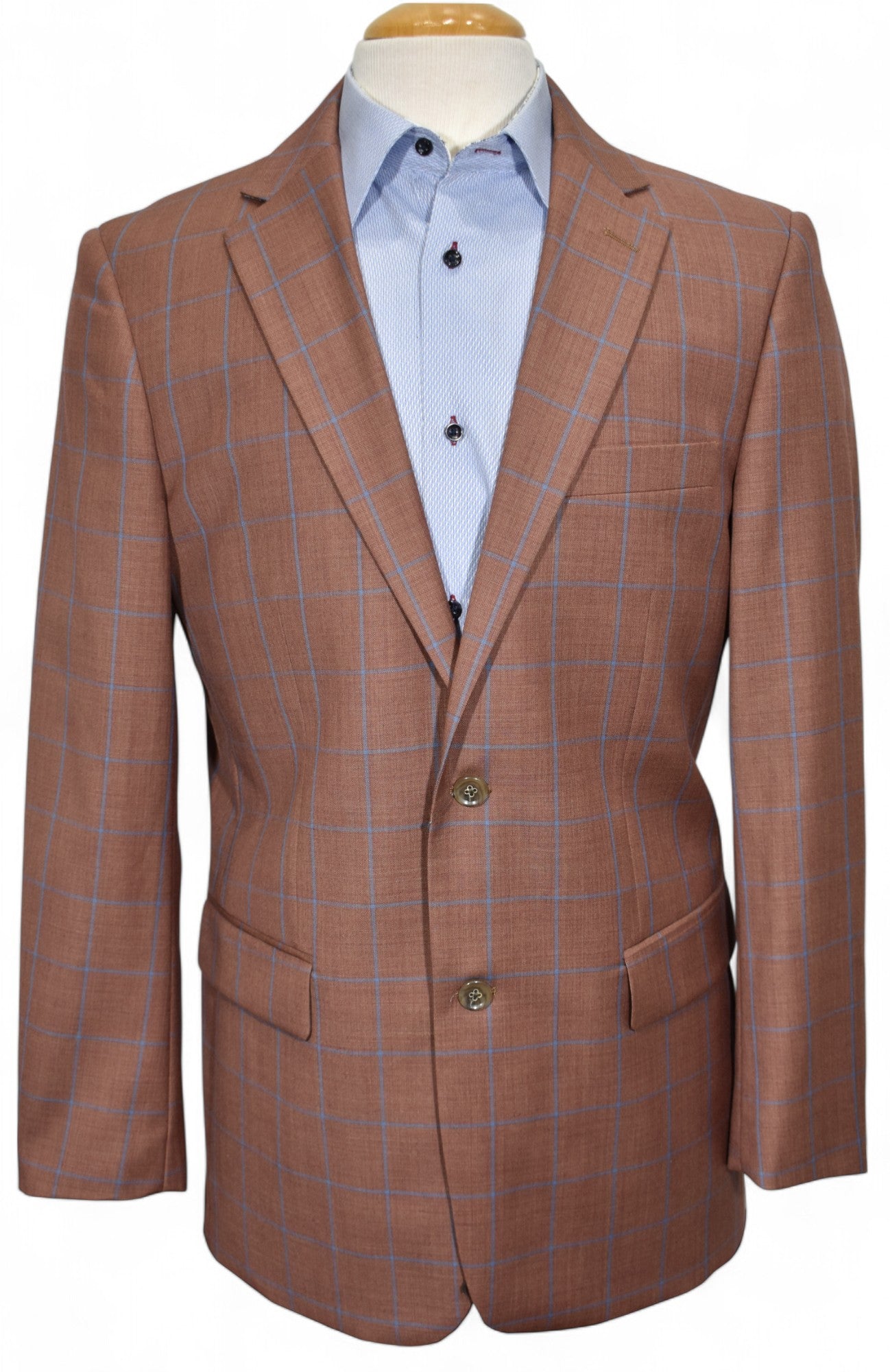 This slim-fit sport coat combines 70% wool with 30% microfiber for a comfortable, refined feel