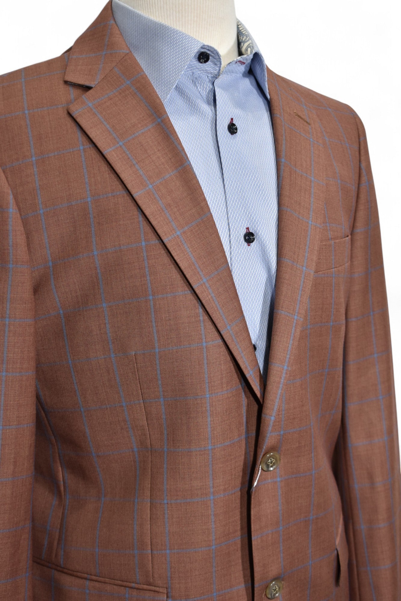This slim-fit sport coat combines 70% wool with 30% microfiber for a comfortable, refined feel