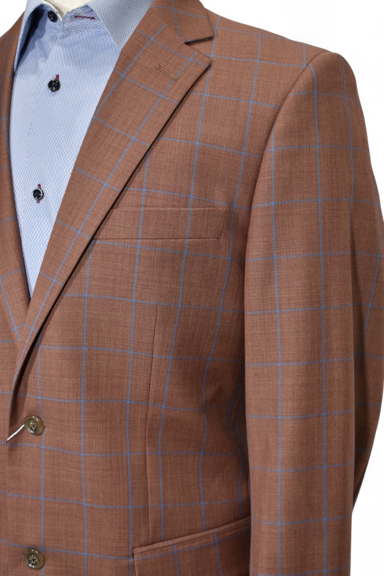 This slim-fit sport coat combines 70% wool with 30% microfiber for a comfortable, refined feel