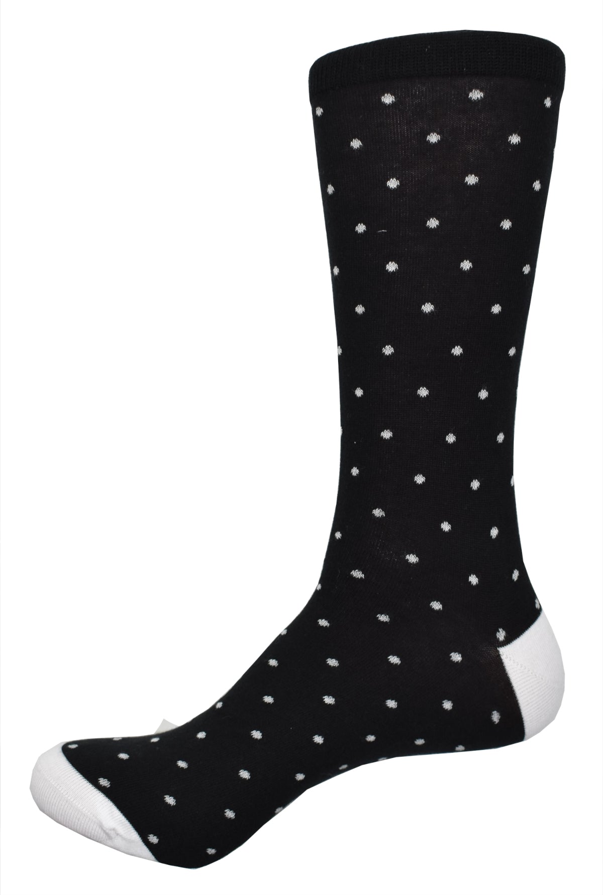 Look no further than the ZV1555 Black with White Dots for the perfect blend of style and comfort. Sophisticated and timeless, this rich mercerized cotton blend features subtle white dots for an understatedly classy look. With added lycra for a soft, flexible feel, this elegant staple will guarantee you look sharp in any occasion. Fits size 9-11.
