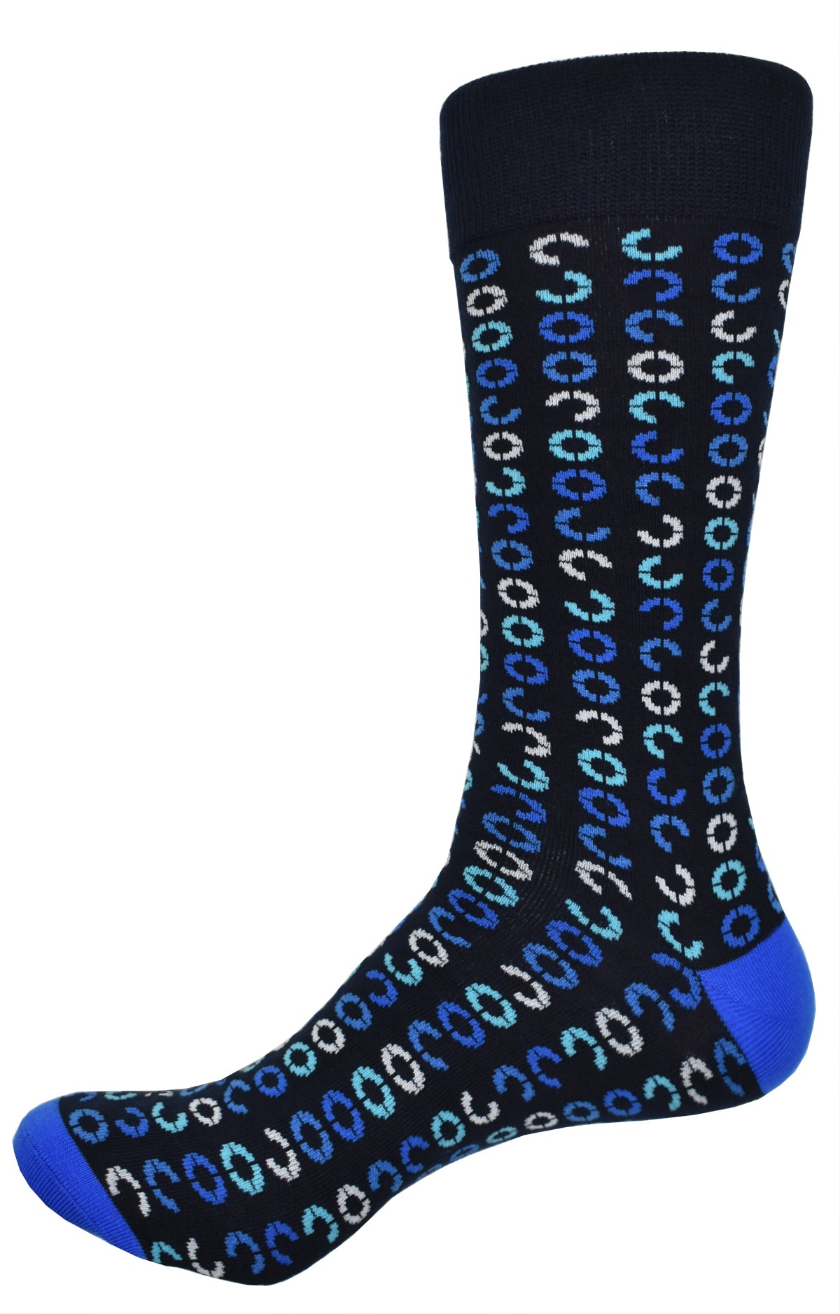 The ZV1572 Royal Geometric Circles are for the fashion-conscious. Enjoy all-day comfort with the soft mercerized cotton and lycra blend and stylish geometric circle pattern in trend-setting colors. One size fits size 9 to 12. by Marcello