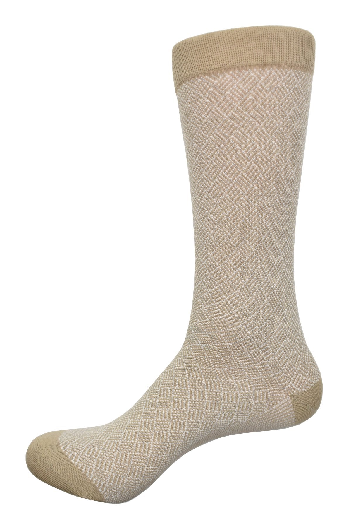 Introducing ZV1573 Tonal Weave - the perfect addition to your wardrobe. Made from soft mercerized cotton, this classic pattern in warm tan and ivory will elevate any outfit. Its diagonal grid lines add a touch of sophistication for a versatile and timeless look.