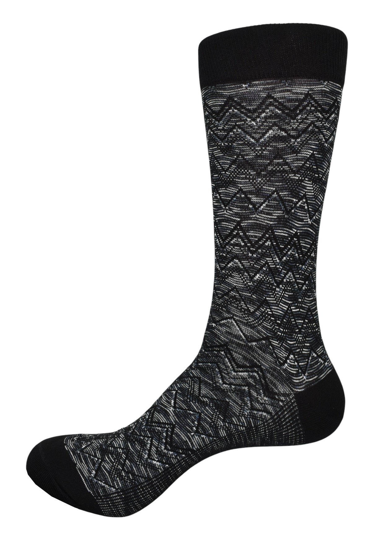 Marcello melange charcoal diamond sock.