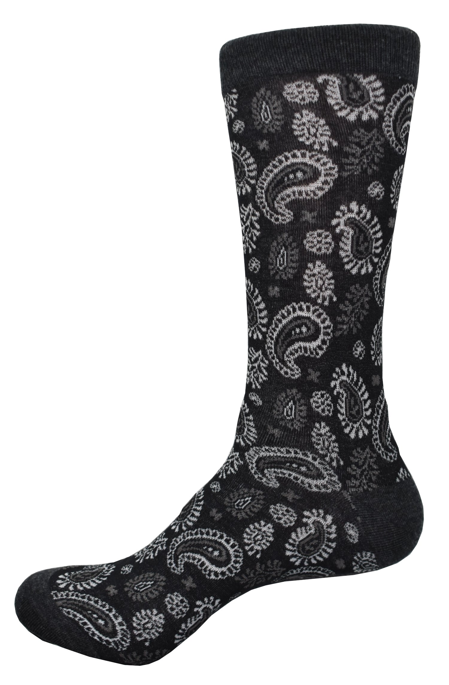 Classic Black base color with floating White paisleys to create a fashion statement that is cool yet understated.