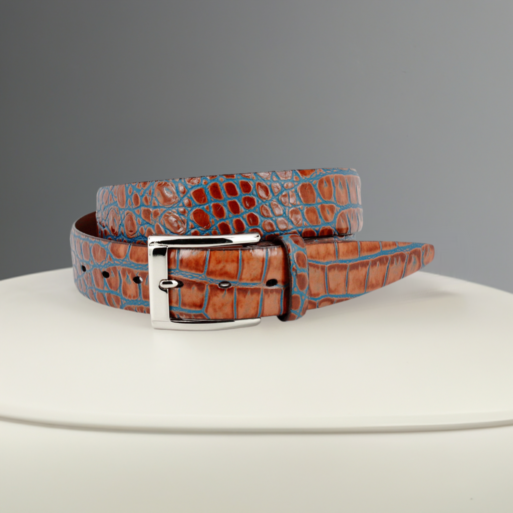 ZT52903 Italian Embossed Croc Cognac-Royal – Marcello Sport