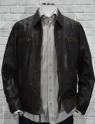 Saturday night out or riding is the best when you have an excellent, soft leather coat with camel raw edges and a soft polo style collar.  The look is fashionable yet classic and portrays a celebrity image.   Open bottom and open adjustable cuffs for added comfort and style.   Classic fit. Biker Leather by Marcello Sport