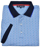 Ultra soft mercerized cotton is the ultimate in comfort and style.  Ultimate cotton fabric. Updated traditional printed pattern. Trend collar with contrast detailing. Custom buttons. Modern fit. Polo by Marcello Sport
