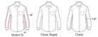 Modern fit shirt graphic.
