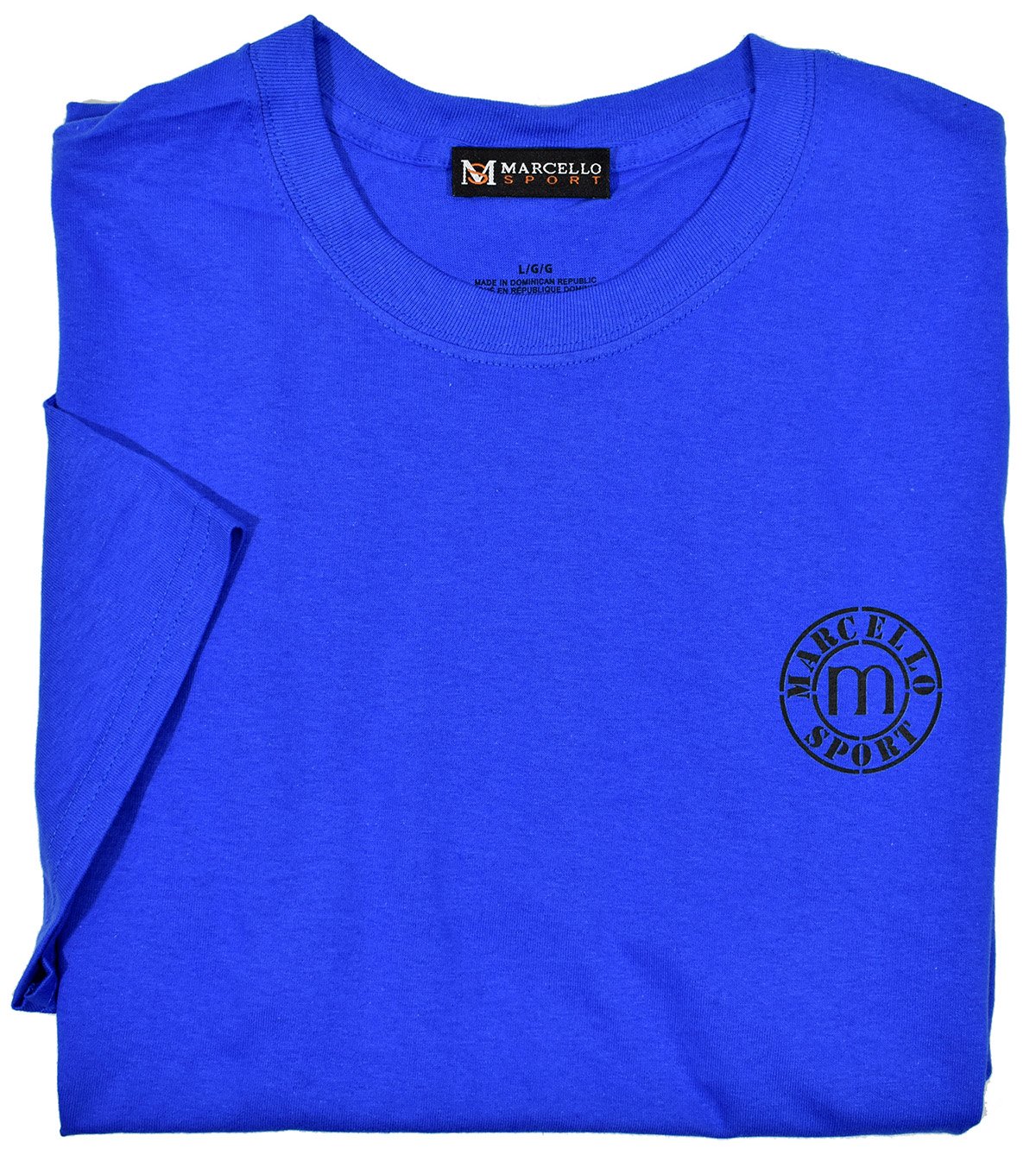 Marcello Sport Logo Tee  100% soft cotton, preshrunk. Ultra soft cotton feel. Contemporary fit, we suggest ordering one size up if between sizes or prefer a looser fit. Machine wash and dry.