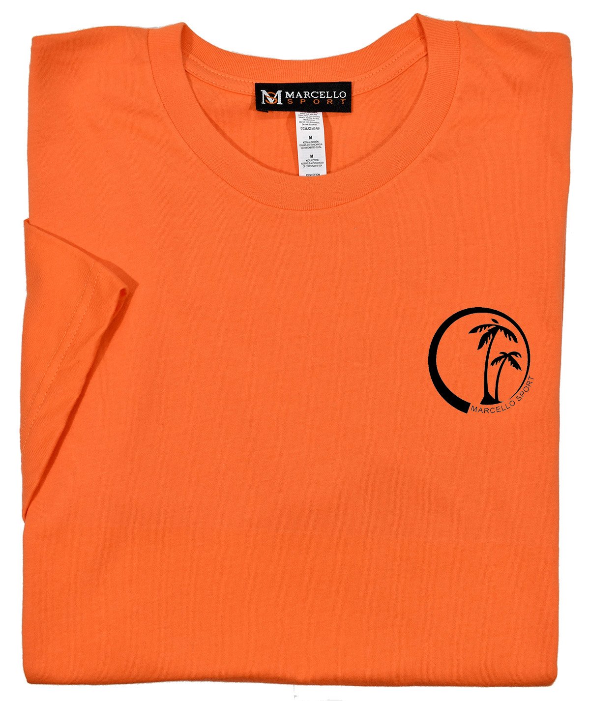 Marcello Caribbean Palm Tee  100% soft cotton, preshrunk. Ultra soft luxe cotton fabric. Contemporary fit, we suggest ordering one size up if between sizes or prefer a looser fit. Machine wash and dry.
