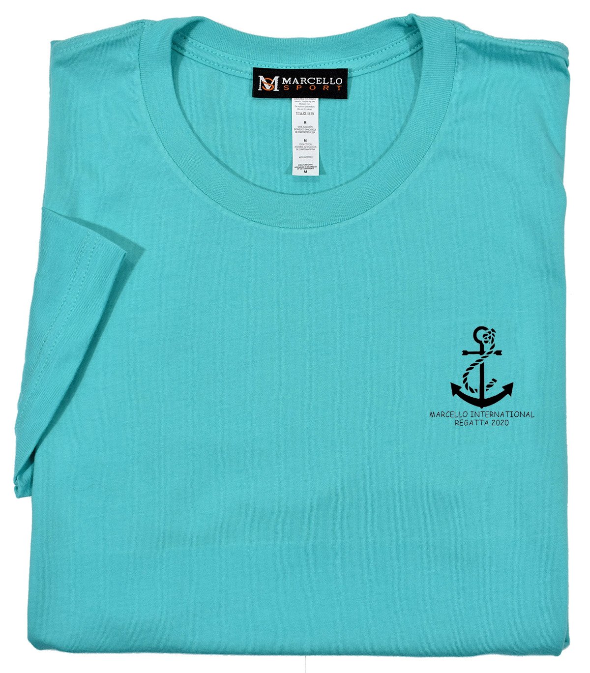 Marcello Regatta Challenge Tee  100% soft cotton, preshrunk. Super soft luxe cotton. Contemporary fit, we suggest ordering one size up if between sizes or prefer a looser fit. Machine wash and dry.