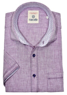 Short sleeve lilac linen shirt