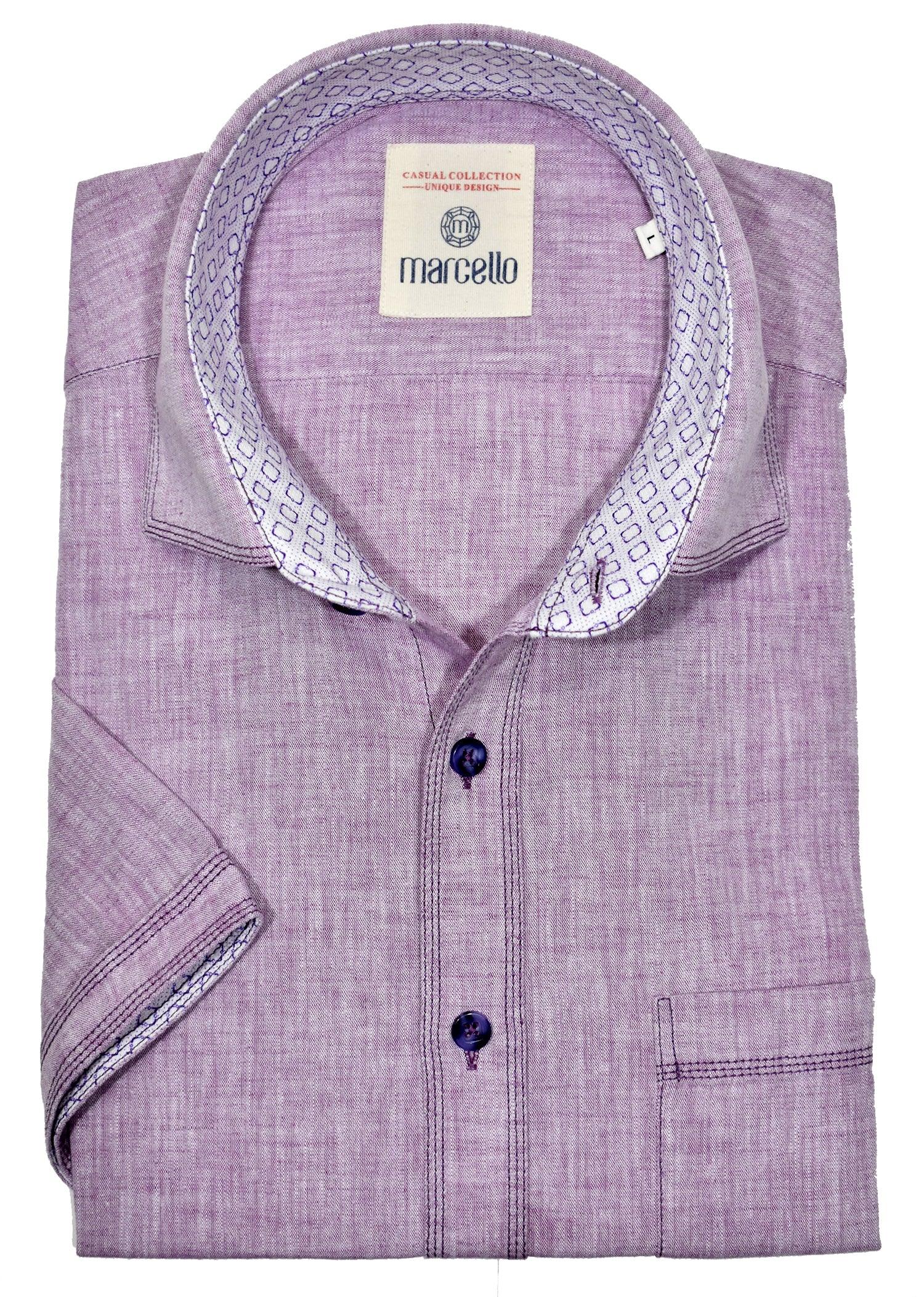 Short sleeve lilac linen shirt