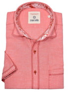 Red short sleeve linen shirt