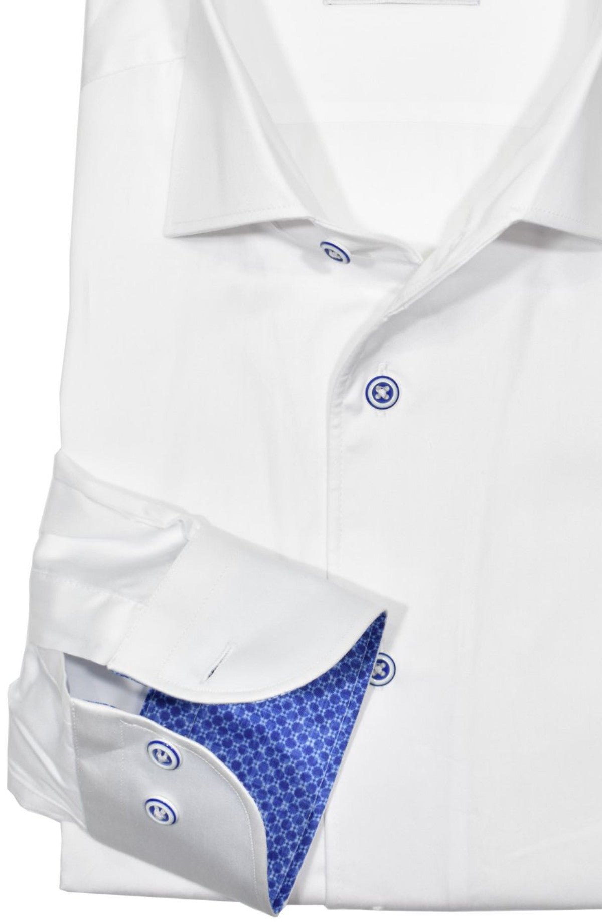 The Marcello Sport 1 piece roll collar is a must have in classic solid colors.  The collar stands perfectly tall and the upper placket does not curl.  A solid shirt goes with absolutely anything and everything and feels great when it is all cotton and a silk sateen finish.