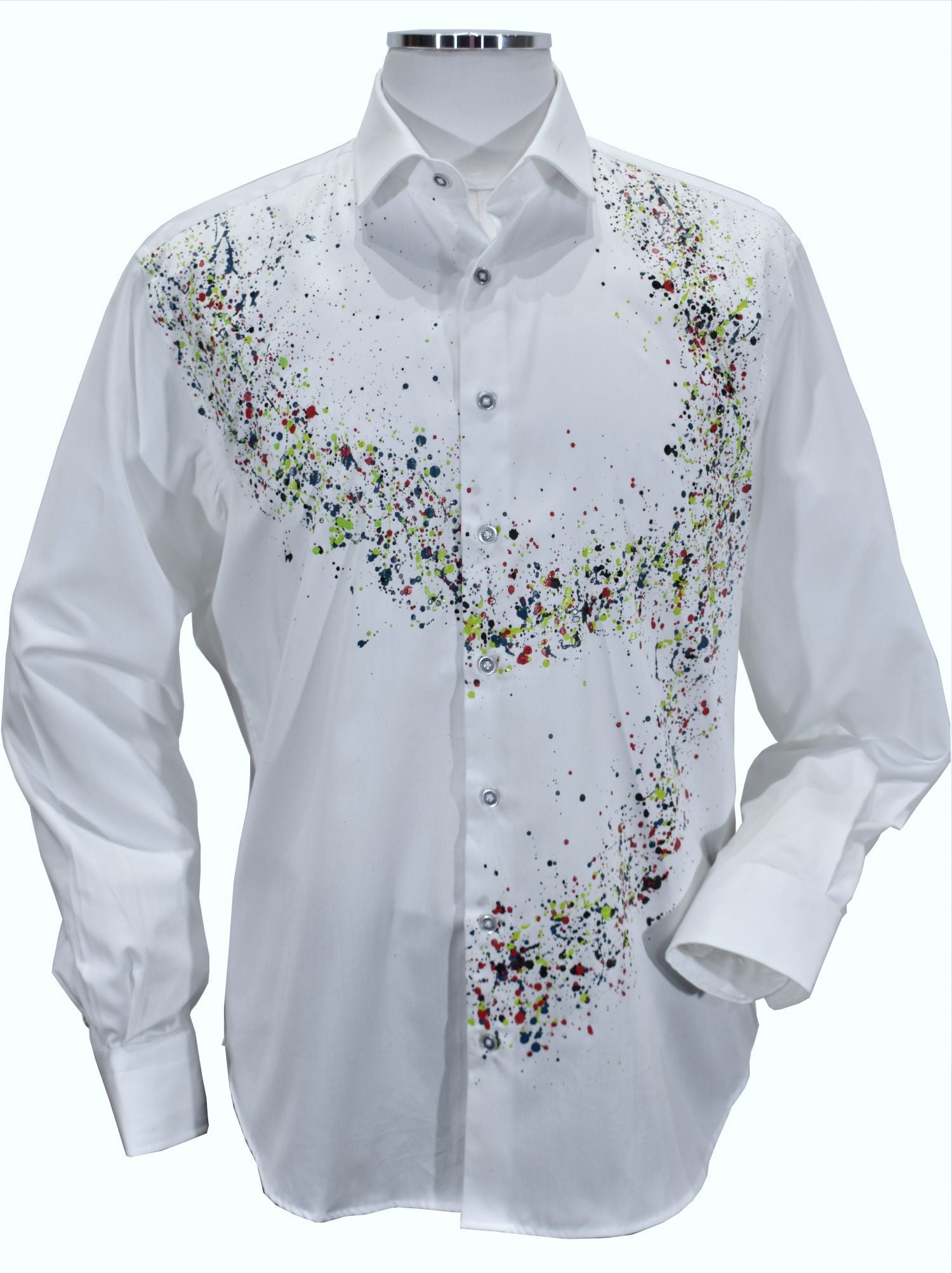 Our hand painted selection of shirts are like no other.   Each is hand painted by an artist on soft cotton sateen fabric, so no two are exact.   Truly unique and special.   Classic shaped fit.