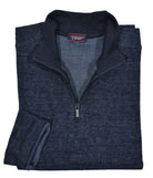 Luxury tech fabric is lightweight and cool with a finish that feels like soft velour. Classic zip mock model with an open bottom and open sleeve for a cool, contemporary image.   Light weight, soft with a two color rich weave.  Classic shaped fit.