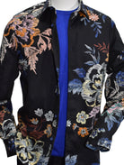 Unique and cool is an understatement. In true Robert Graham fashion, this black cotton sateen shirt boasts a colorful floral pattern that is soft embroidered allover. The workmanship of fine embroidery is outstanding.