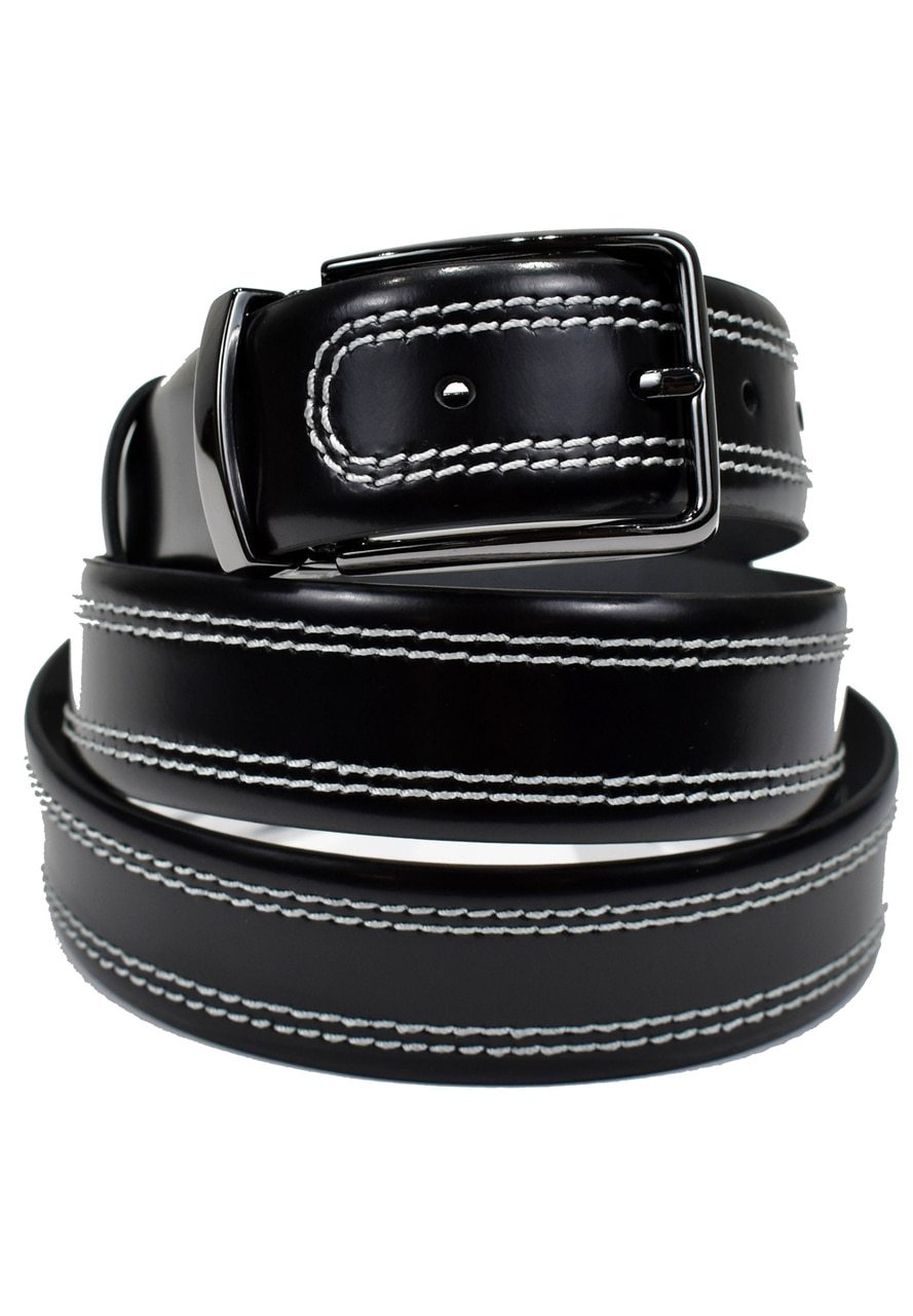 Marcello Men's Leather Contrast Stitch Belt