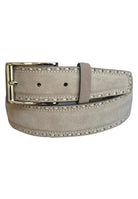 Classic suede belt uniquely stitched with heavy pic stitch detailing to create a classic design with a touch of fashion.  Suede Pic Stitch Belt by Marcello Sport  Casual and classic sueded leather is specialized with thick pic stitch detailing. Cool and contemporary styling. Satin nickel finished buckle. Premium suede leather. Imported.