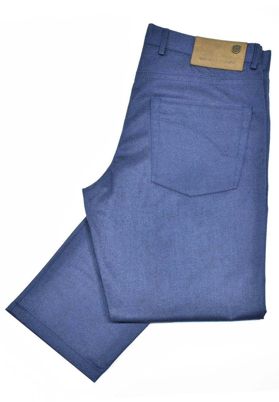 Luxurious microfiber blend fabric gives the feel of cashmere without the hassle. Wrinkle resistant, machine washable, 5-pocket jean model. Low to medium rise and modern fit. All 34 length. If between sizes or prefer a looser feel order one size larger for the best fit. Cashmere Touch Traveler Pant by Marcello