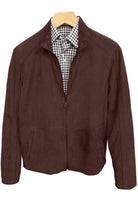 Marcello Sport extra fine suede jacket with clean nappa leather on the reverse side. Accented with nappa leather detailing and fine pic stitching. Outstanding, shirt weight, reversible coat featuring suede outside and leather inside with leather trim detailing on the shoulder and sleeve. Side slash pockets. Open sleeve and open bottom, straight contemporary fit. Colors available: Cognac, Black, Navy, Red, Blue.