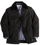 A little rain or cold will not phase you in this fantastic jacket, water resistant and warm this jacket will always keep out the elements and keep you looking great. Water repellent micro fiber, removable shearling lining and collar, ¾ length jacket. Done with leather trim, piping and multi stitch detail on shoulders. Slash pockets. Zip and button front. Slash pockets inside jacket, accessible with lining or without. Standard open sleeve.