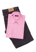 ZW053 Justin Harvey Diamond Gingham Mens Shirt - Black or Pink - Marcello Sport