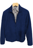 Marcello Sport extra fine suede jacket with clean nappa leather on the reverse side. Accented with nappa leather detailing and fine pic stitching. Outstanding, shirt weight, reversible coat featuring suede outside and leather inside with leather trim detailing on the shoulder and sleeve. Side slash pockets. Open sleeve and open bottom, straight contemporary fit. Colors available: Cognac, Black, Navy, Red, Blue.
