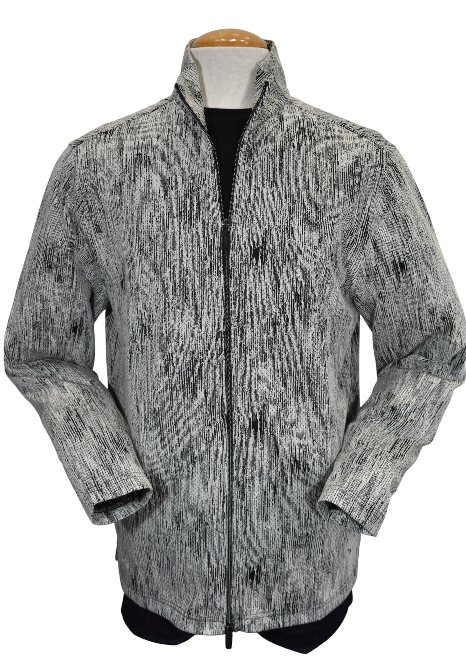 Marcello vertical textured zip cardigan
