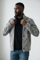 Marcello vertical textured zip cardigan