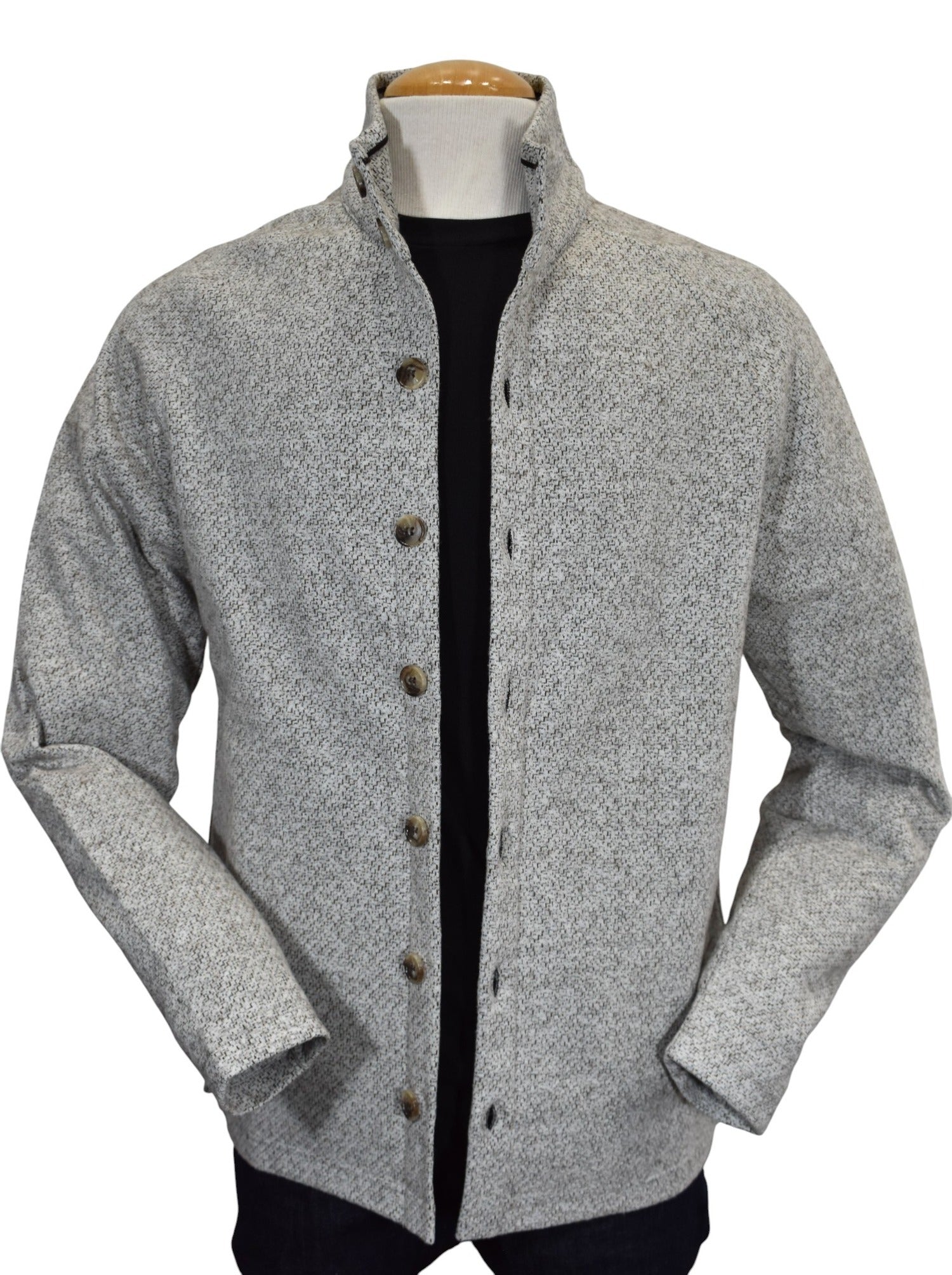 Marcello abstract ivory/tan button front cardigan