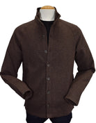 Marcello abstract coffee/rust button front cardigan.